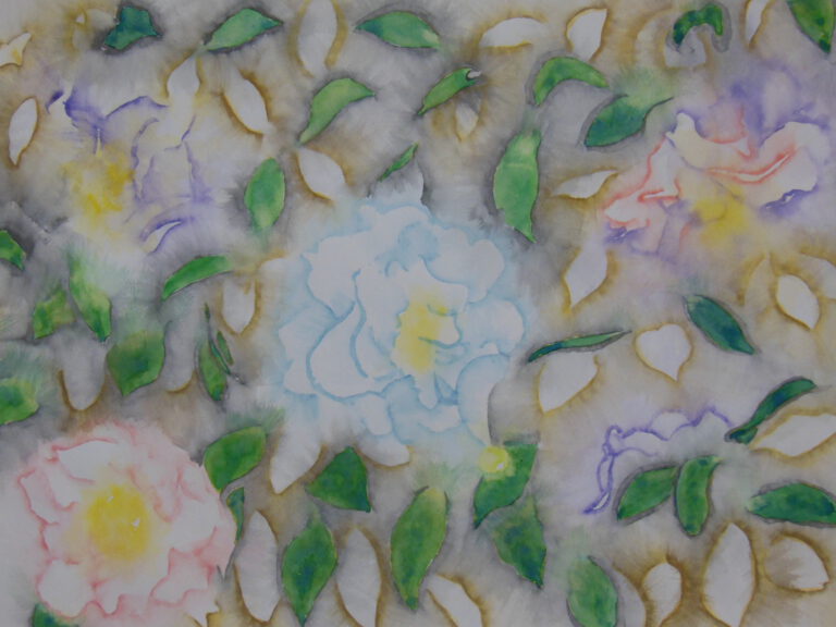 咲き乱れる椿を幻想的に表現。