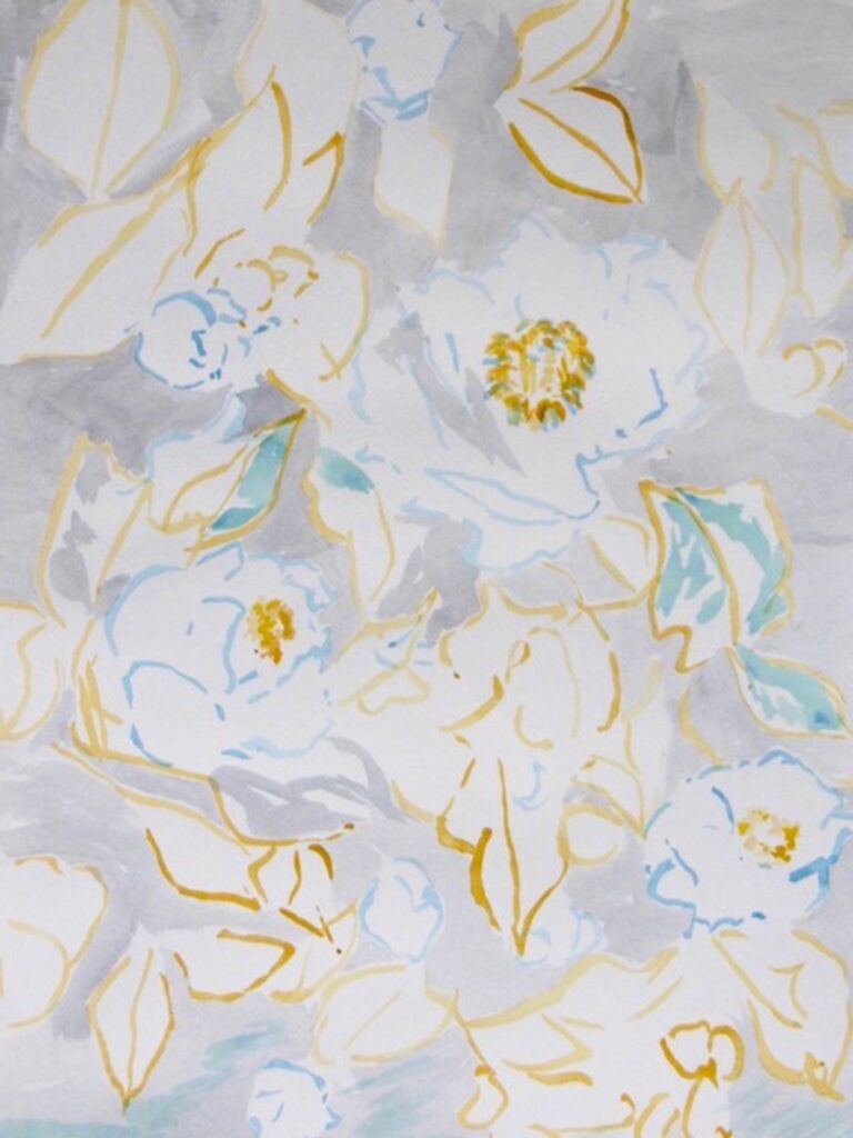 海に向かって咲く椿をシンプルに、impression art ,